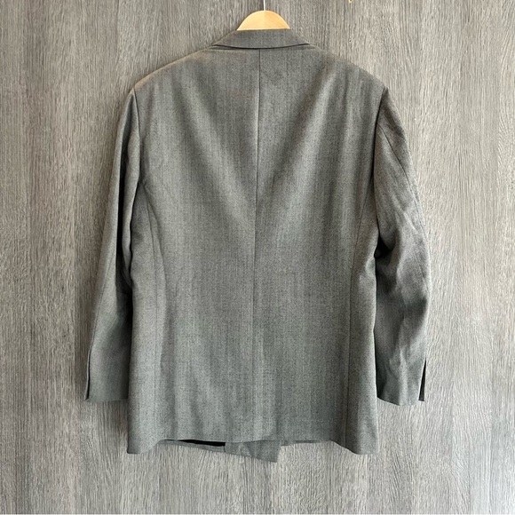 Oscar de la Renta Grey Double Breasted Suit Jacket 41R - Picture 4 of 5